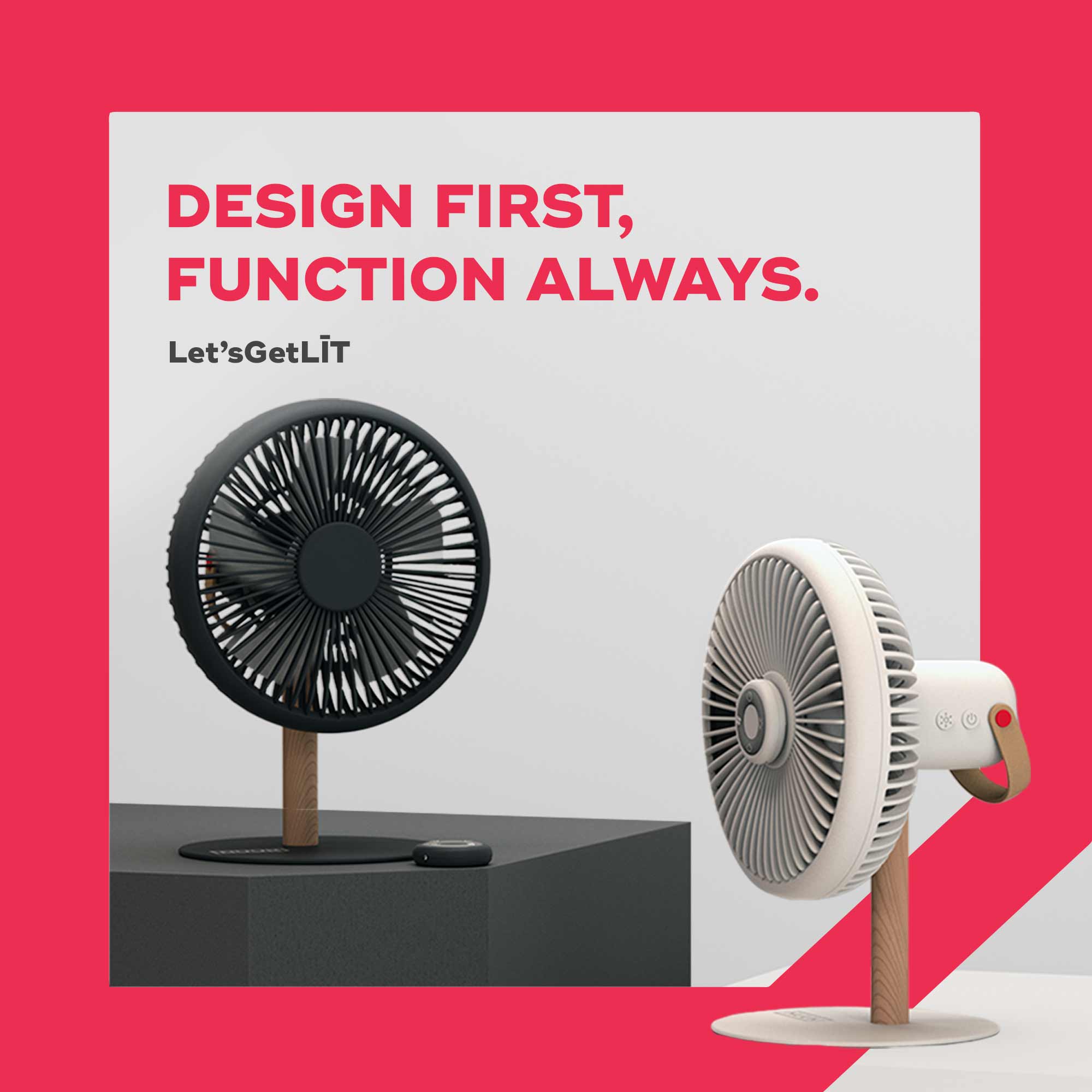 LIT | Rechargeable Table Fan with Mood Light