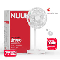 LĪT PRO | Rechargeable Table Fan with ProLift™ Adjustable Stem and Mood Ligh