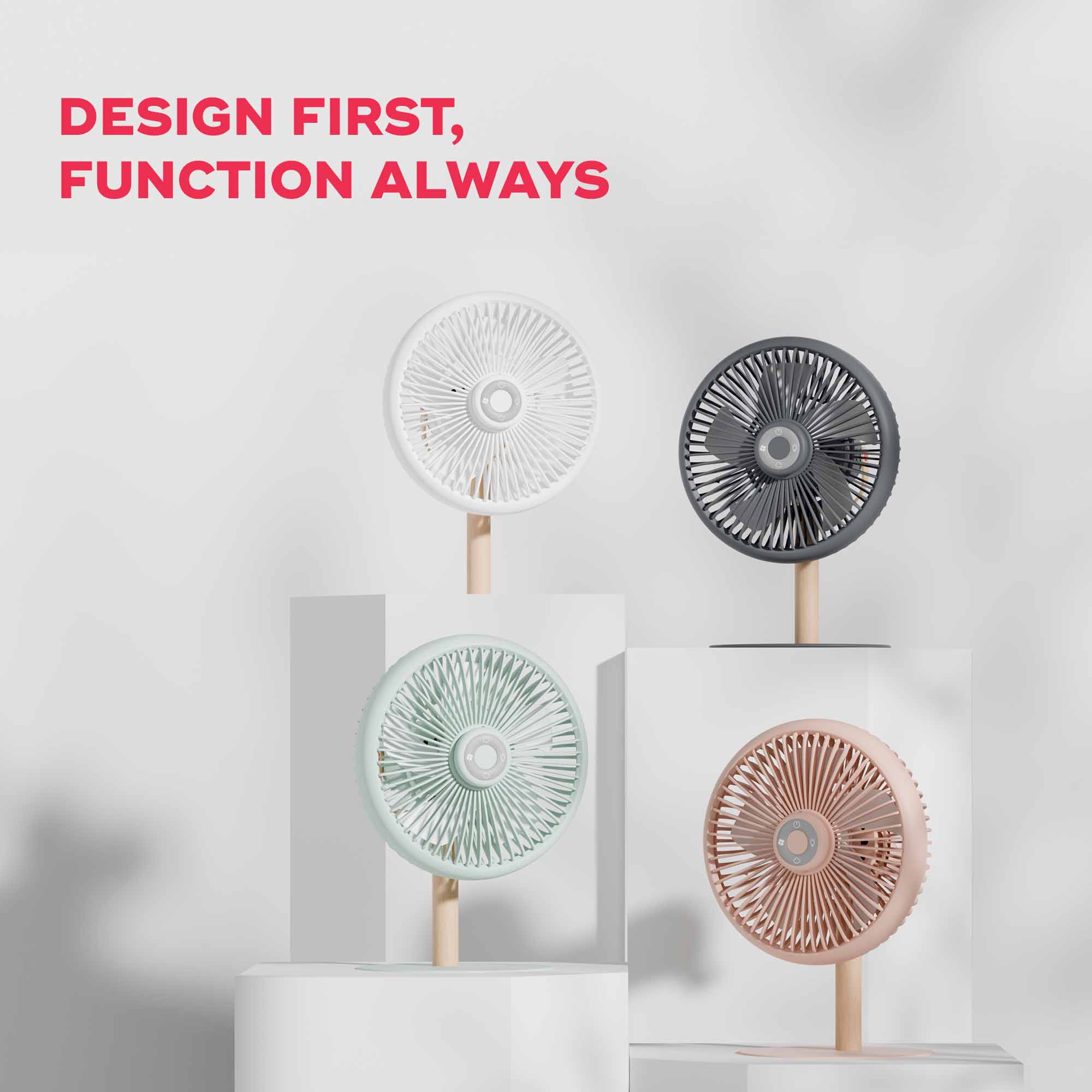 NUUK LIT v2 | TrulyWireless Rechargeable Table Fan with Mood Light